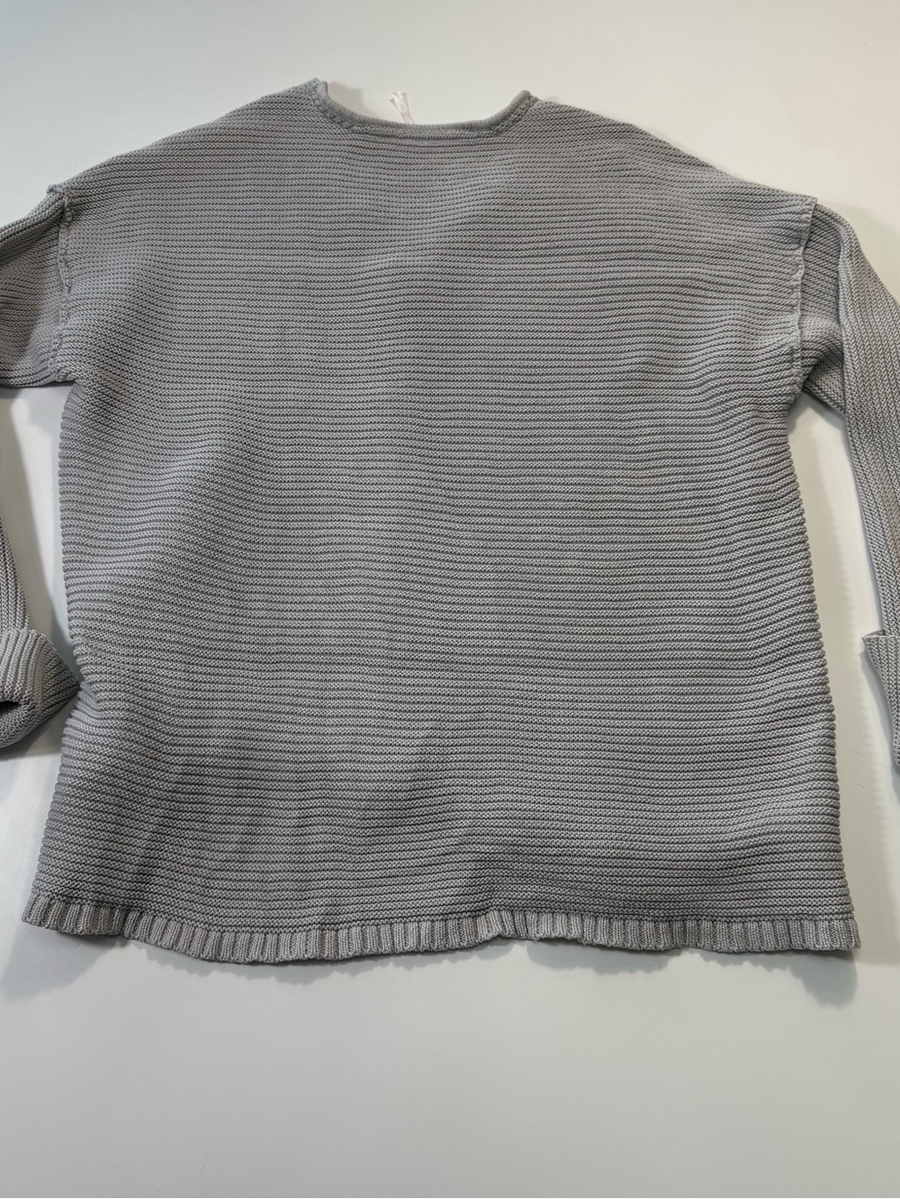Free People 100% Cotton V-Neck Oversized Sweater in Gray Size Small - Picture 8 of 8